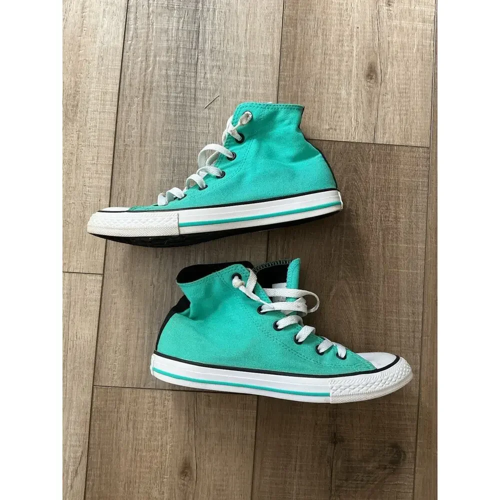 Chuck Taylor Converse All Star Hi Top Canvas Cyan Casual Sneakers Unisex Size 5